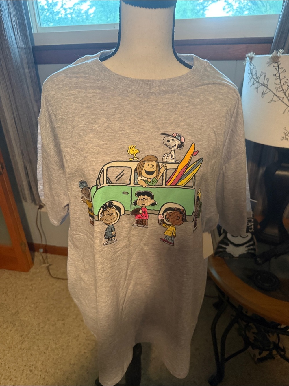 NWT Peanuts Surf Truck Graphic Tee - Gray